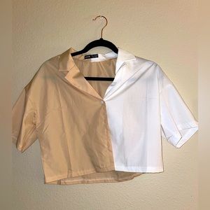 SHEIN crop top two toned shirt never worn